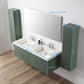 Positano 60" Floating Bathroom Vanity with Acrylic Sinks & 2 Side Cabinets - Aventurine Green