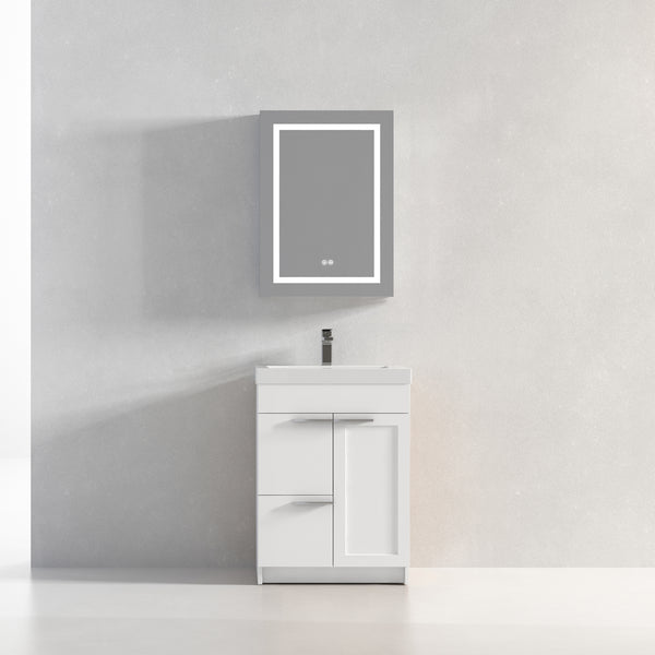 Hannover 24 Freestanding Bathroom Vanity with Acrylic Sink - Matte White