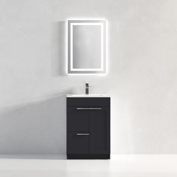 Hannover 24 Freestanding Bathroom Vanity with Ceramic Sink - Charcoal