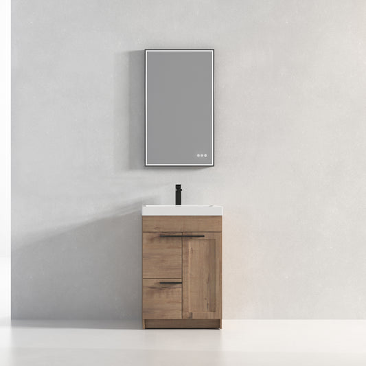 Hannover 24" Freestanding Bathroom Vanity with Acrylic Sink - Classic Oak