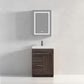 Hannover 24" Freestanding Bathroom Vanity with Acrylic Sink - Cali Walnut