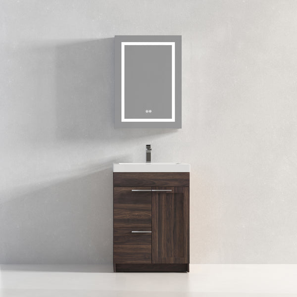 Hannover 24 Freestanding Bathroom Vanity with Acrylic Sink - Cali Walnut