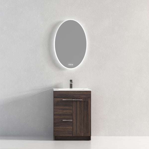 Hannover 24 Freestanding Bathroom Vanity with Ceramic Sink - Cali Walnut
