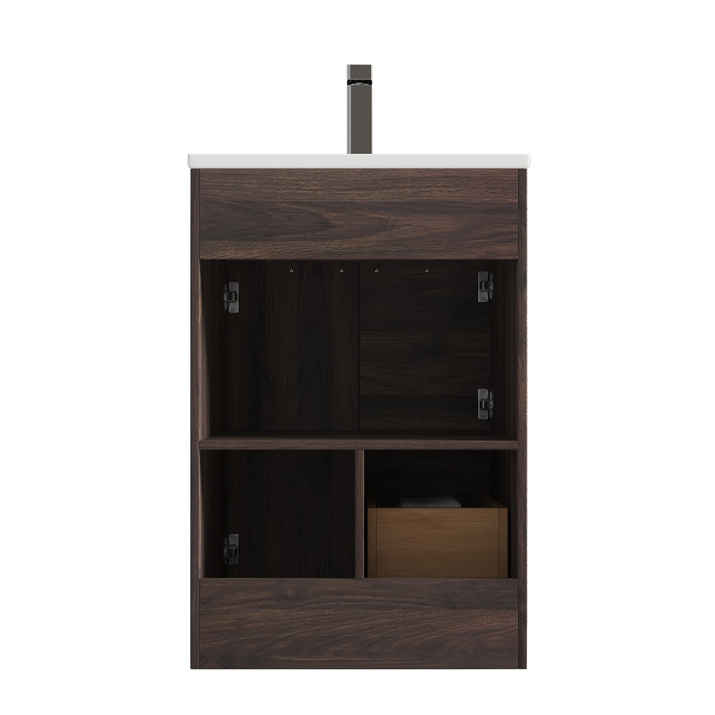 Hannover 24" Freestanding Bathroom Vanity with Ceramic Sink - Cali Walnut