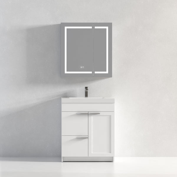 Hannover 30 Freestanding Bathroom Vanity with Acrylic Sink - Matte White