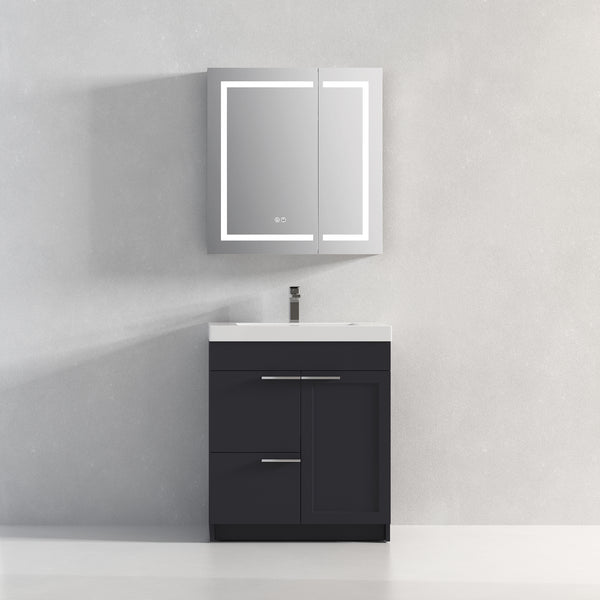 Hannover 30 Freestanding Bathroom Vanity with Acrylic Sink - Charcoal