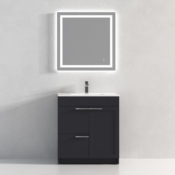 Hannover 30 Freestanding Bathroom Vanity with Ceramic Sink - Charcoal