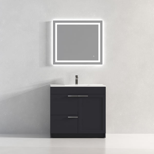 Hannover 36 Freestanding Bathroom Vanity with Ceramic Sink - Charcoal