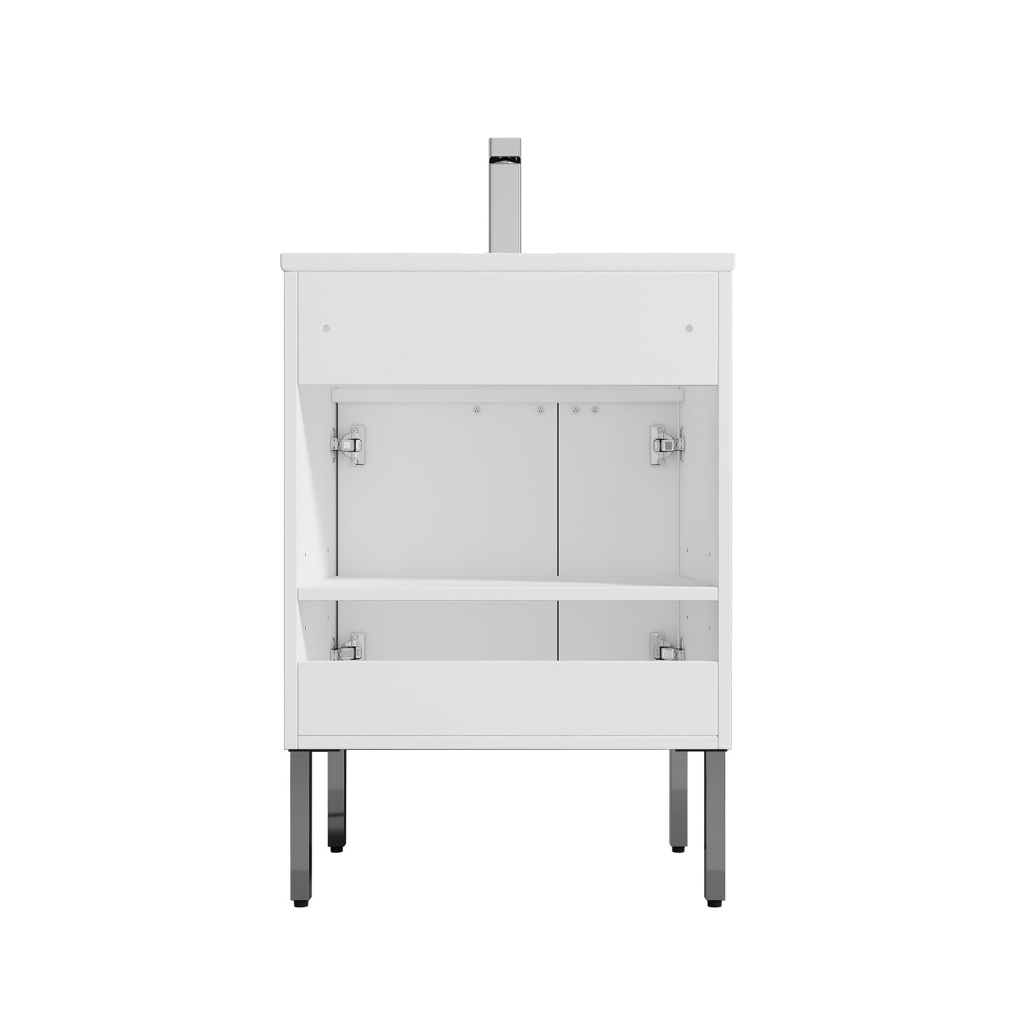 Bari 24" Freestanding Bathroom Vanity with Sink - Matte White