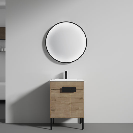 Bari 24" Freestanding Bathroom Vanity with Sink - Classic Oak