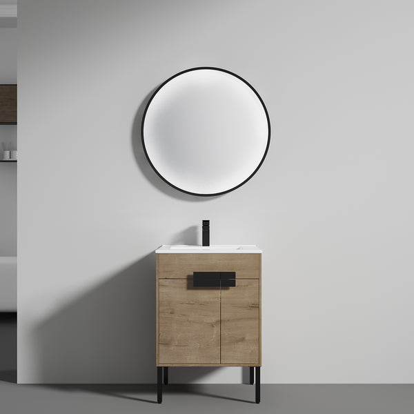 Bari 24 Freestanding Bathroom Vanity with Sink - Classic Oak