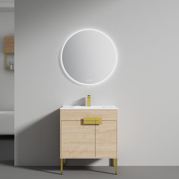 Bari 30 Freestanding Bathroom Vanity with Sink - Maple