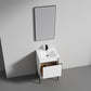 Turin  Collection 20" Freestanding Bathroom Vanity with  Ceramic Sink - Matte White