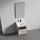 Turin 20" Freestanding Bathroom Vanity with Ceramic Sink - Plain Cement