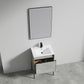 Turin 24" Freestanding Bathroom Vanity with Ceramic Sink - Plain Cement