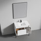 Turin 36" Freestanding Bathroom Vanity with Ceramic Sink - Matte White