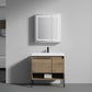 Turin 36" Freestanding Bathroom Vanity with Acrylic Sink - Classic Oak