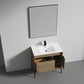 Turin 36" Freestanding Bathroom Vanity with Ceramic Sink - Classic Oak