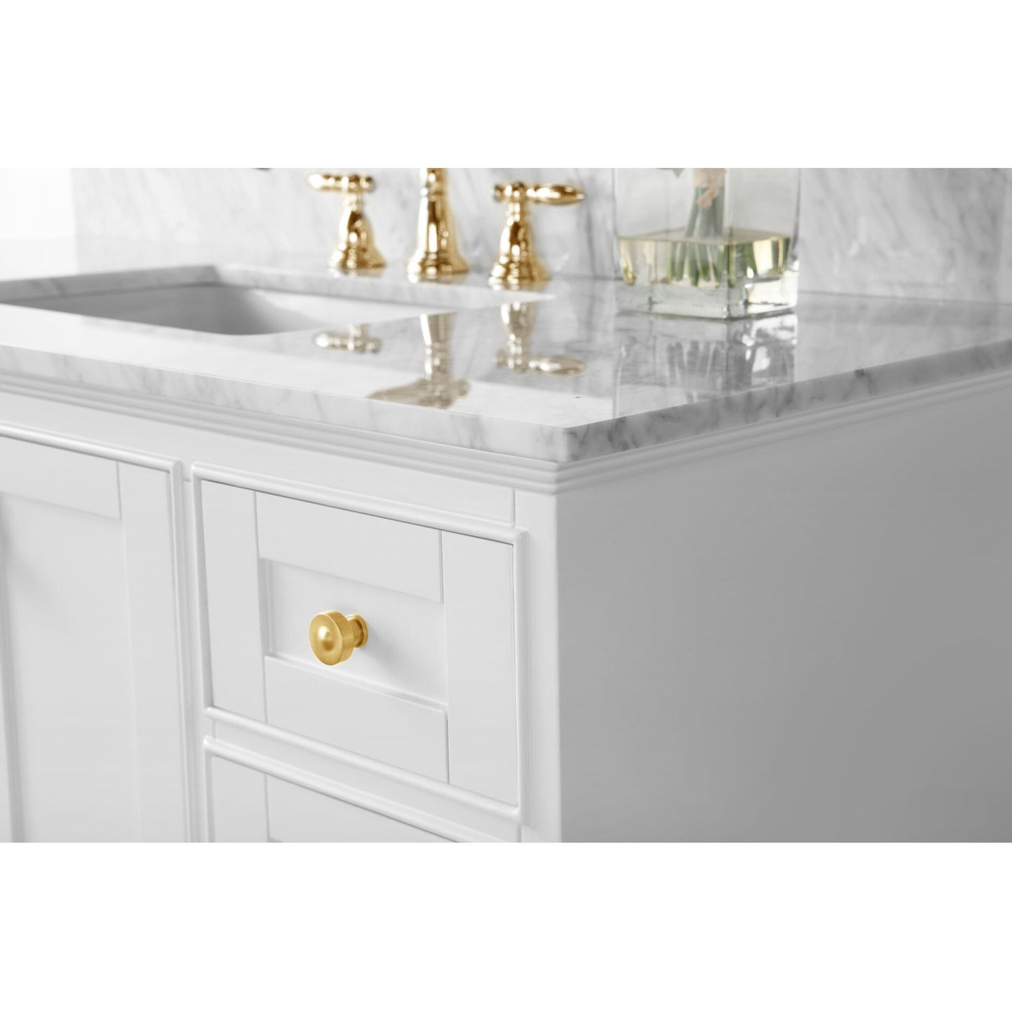 Audrey 48 in. Bath Vanity Set in White with 28 in. Mirror