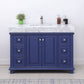 Jardin 48" Single Bathroom Vanity Set in Jewelry Blue and Carrara White Marble Countertop without Mirror