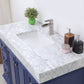 Jardin 48" Single Bathroom Vanity Set in Jewelry Blue and Carrara White Marble Countertop without Mirror