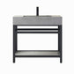 Bilbao 36" Single Vanity with Matte black stainless steel bracket match with Grey Sintered Stone Top