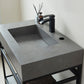 Bilbao 36" Single Vanity with Matte black stainless steel bracket match with Grey Sintered Stone Top