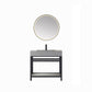 Bilbao 36" Single Vanity with Matte black stainless steel bracket match with Grey Sintered Stone Top and Mirror