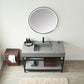 Bilbao 48" Single Vanity with Matte black stainless steel bracket match with Grey Sintered Stone Top and Mirror