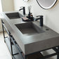 Bilbao 72" Double Vanity with Matte black stainless steel bracket match with Grey Sintered Stone Top and Mirror