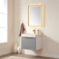 Alicante 24" Single Sink Bath Vanity in Grey with White Sintered Stone Top and Mirror