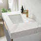Alicante 36" Vanity in Grey with White Sintered Stone Countertop and undermount sink Without Mirror