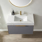 Alicante 36" Vanity in Grey with White Sintered Stone Countertop and undermount sink With Mirror