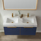 Alicante 48M" Vanity in Classic Blue with White Sintered Stone Countertop and undermount sink With Mirror