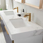 Alicante 60" Vanity in Grey with White Sintered Stone Countertop and undermount sink With Mirror