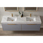 Alicante 72" Vanity in Grey with White Sintered Stone Countertop and undermount sink With Mirror