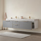 Alicante 84" Double Sink Bath Vanity in Grey with White Sintered Stone Top