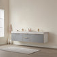 Alicante 84" Double Sink Bath Vanity in Grey with White Sintered Stone Top