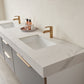 Alicante 84" Double Sink Bath Vanity in Grey with White Sintered Stone Top