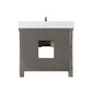 Villareal 36" Single Bath Vanity in Classical Grey with Composite Stone Top in White, White Farmhouse Basin and Mirror