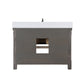Villareal 48" Single Bath Vanity in Classical Grey with Composite Stone Top in White, White Farmhouse Basin