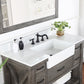 Villareal 48" Single Bath Vanity in Classical Grey with Composite Stone Top in White, White Farmhouse Basin and Mirror
