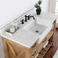 Villareal 48" Single Bath Vanity in Weathered Pine with Composite Stone Top in White, White Farmhouse Basin