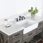Villareal 60" Single Bath Vanity in Classical Grey with Composite Stone Top in White, White Farmhouse Basin