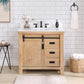 Cortes 36" Single Sink Bath Vanity in Weathered Pine with White Composite Countertop
