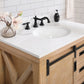 Cortes 36" Single Sink Bath Vanity in Weathered Pine with White Composite Countertop
