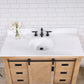 Cortes 48" Single Sink Bath Vanity in Weathered Pine with White Composite Countertop