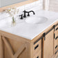 Cortes 48" Single Sink Bath Vanity in Weathered Pine with White Composite Countertop and Mirror