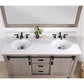 Cortes 60" Double Sink Bath Vanity in Classical Grey with White Composite Countertop and Mirror