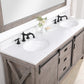 Cortes 72" Double Sink Bath Vanity in Classical Grey with White Composite Countertop and Mirror